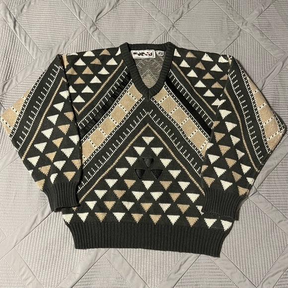 Vintage Forum Mens Geometric Sweater (S) - Picture 1 of 5